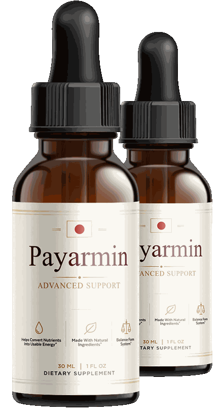 2 bottles of Payarmin Advanced Support liquid drops, 30 mL amber droppers