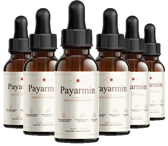 6 bottles of Payarmin Advanced Support liquid drops, 30 mL amber droppers